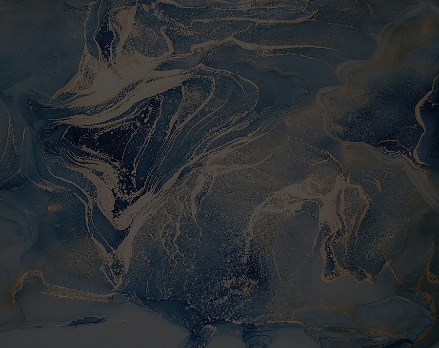 Abstract blue and gold swirling texture design.