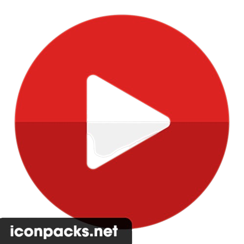 Red play button iconic symbol design